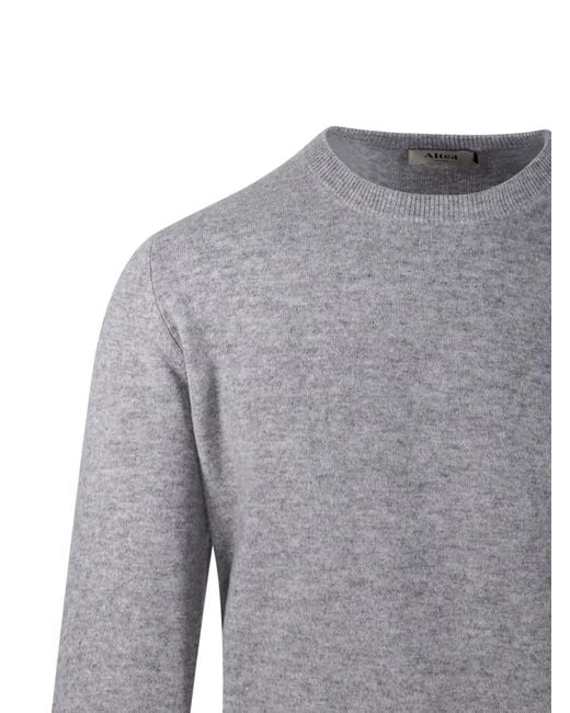 Altea Gray Crew-Neck Cashmere Sweater for men