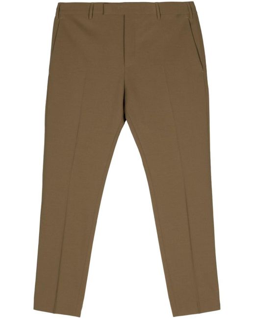PT Torino Brown Edge Tailored Chino Trousers for men