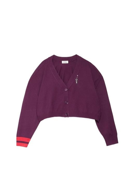 Ottod'Ame Purple Cropped Button-Up Cardigan