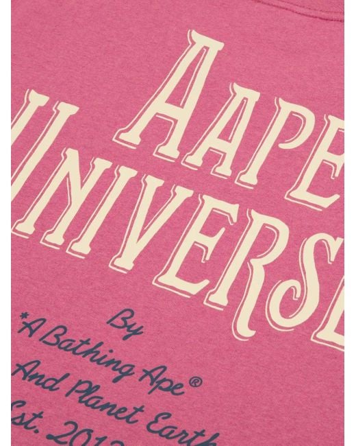 T-Shirt Ape Head À Imprimé Graphique Aape By A Bathing Ape pour homme en coloris Pink
