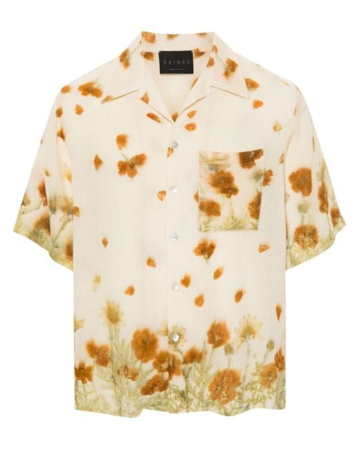 Saint Studio Metallic Floral-Print Shirt for men