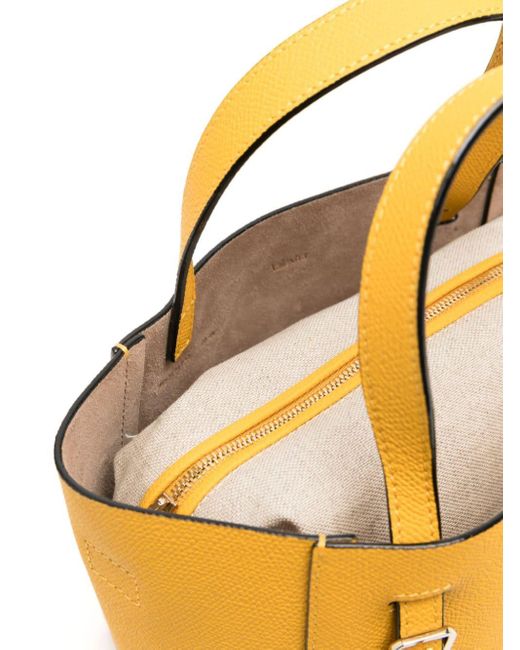 Valextra Yellow Micro Soft Bucket Bag