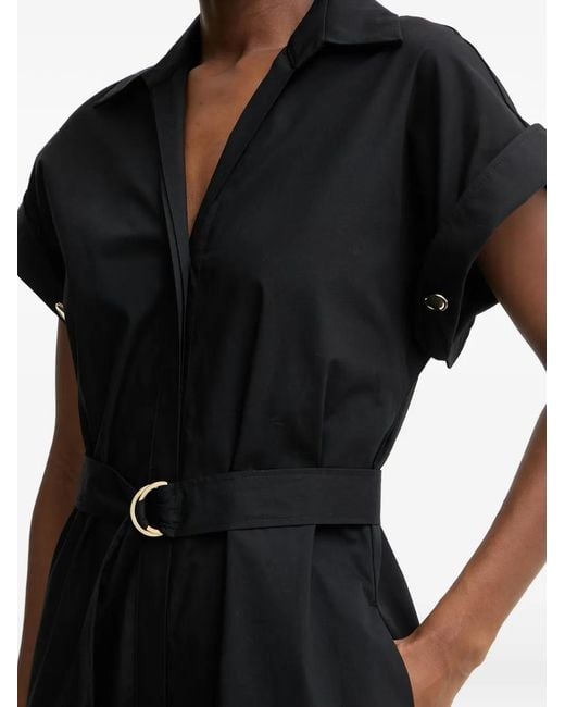 SIMONA CORSELLINI Black Belted Wide-Leg Jumpsuit