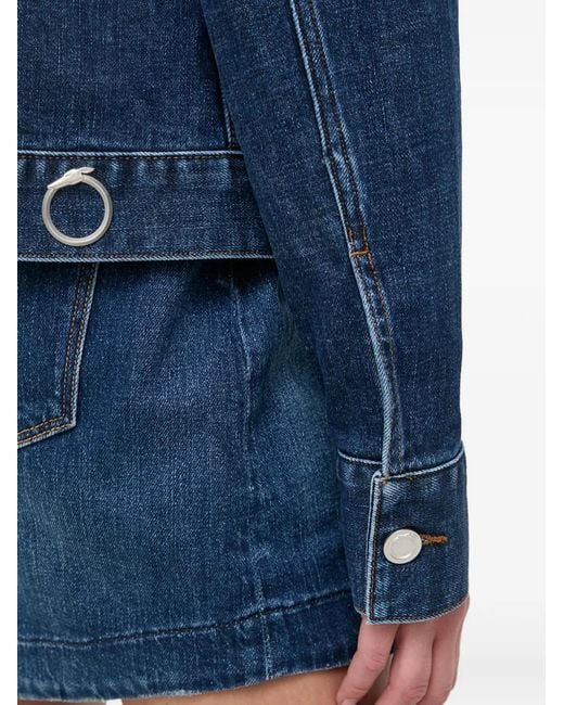 Trussardi Blue Button-Up Denim Jacket