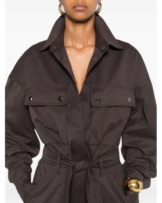 ANDAMANE Brown Vania Cargo Belted Jumpsuit