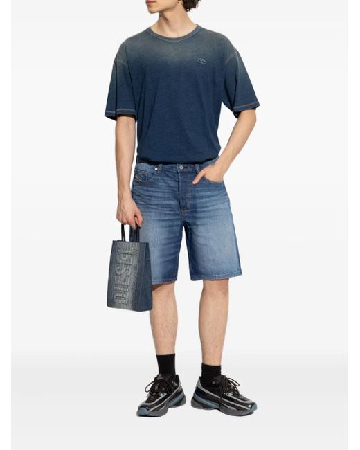 DIESEL Blue Regular Denim Shorts for men