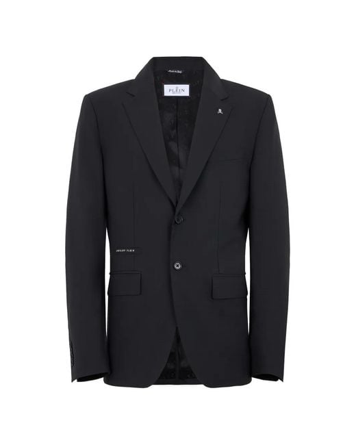 Philipp Plein Blue Blazer À Plaque Tête De Mort for men