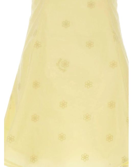 Mc2 Saint Barth Yellow Marge Floral-Embroidered Mini Dress