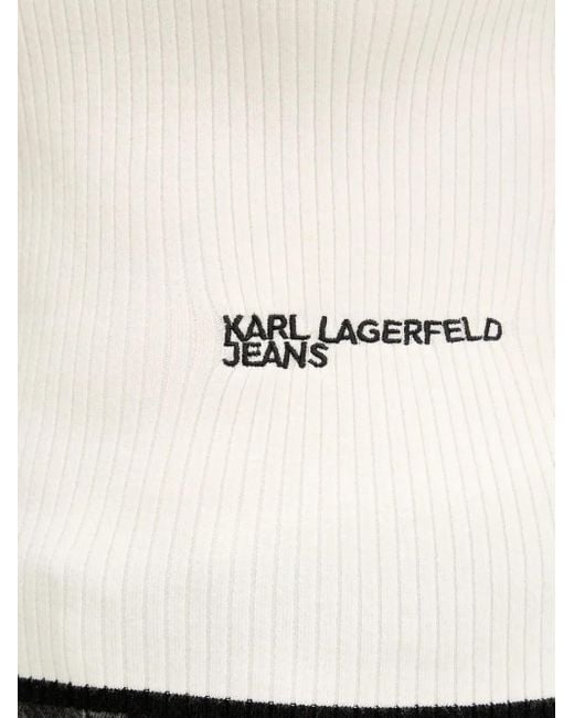 Maglione A Coste di Karl Lagerfeld in Natural