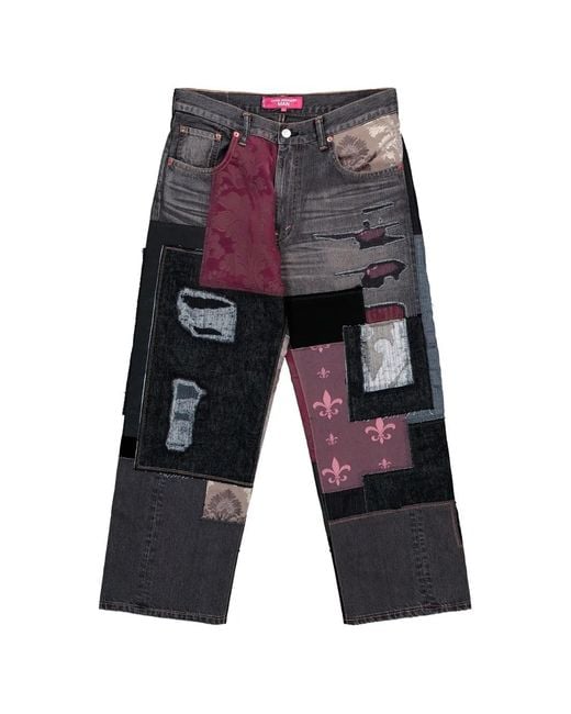 Junya Watanabe White Patchwork-Design Button-Fastening Jeans for men