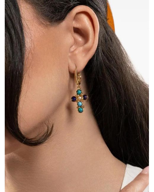 Gas Bijoux White Tao Cruzita Cabochon-Embellished Earrings