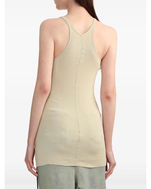 Rick Owens Natural Halterneck Cotton Tank Top