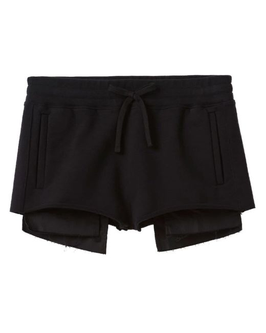 Miu Miu Black Cotton Track Shorts
