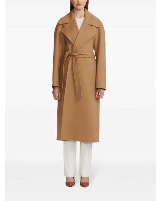 Ralph Lauren Brown Leonarda Cashmere Wrap Coat
