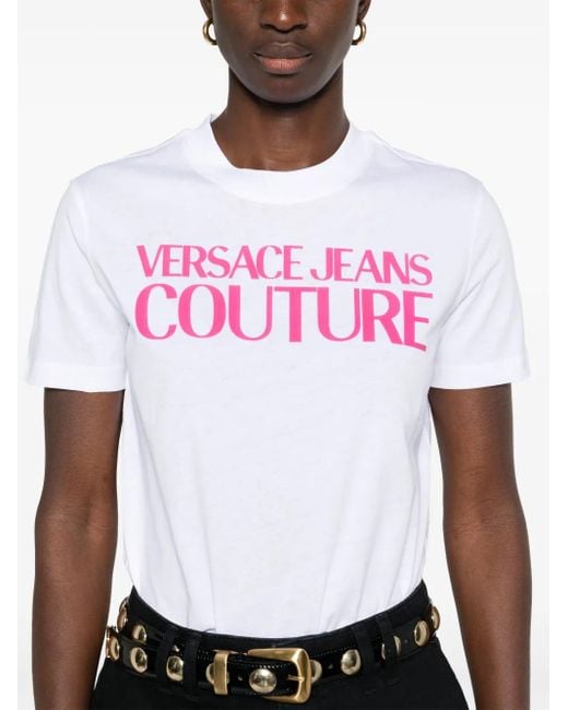 Versace Jeans Couture Pink Cotton-Jersey T-Shirt