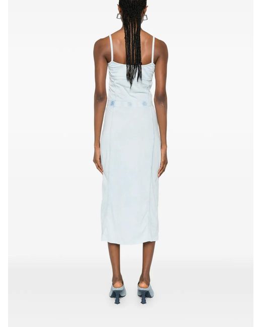DIESEL Blue Midi Dress With Spaghetti Straps