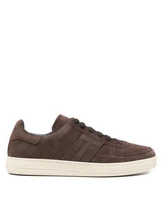 Tom Ford Brown Low-Top Sneakers With Dark Upper for men