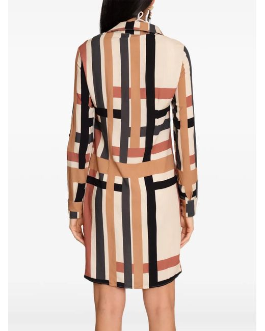 Amir Slama White Striped Button Dress