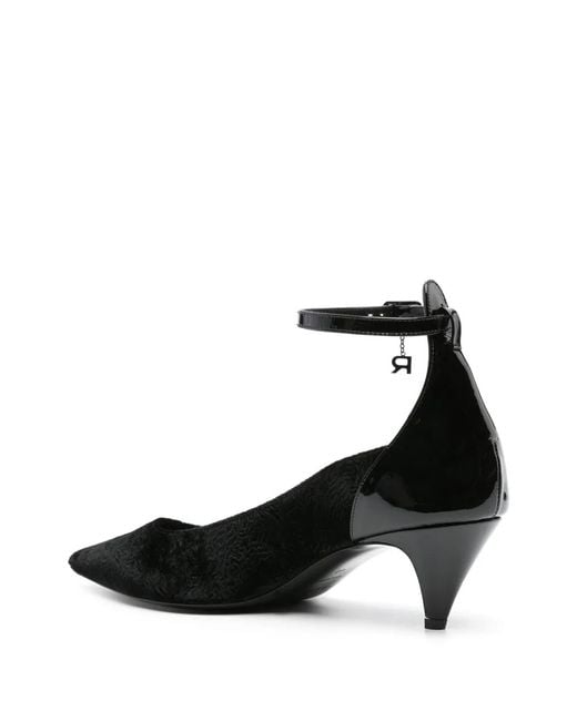 Rochas Black Panelled Suede Pumps