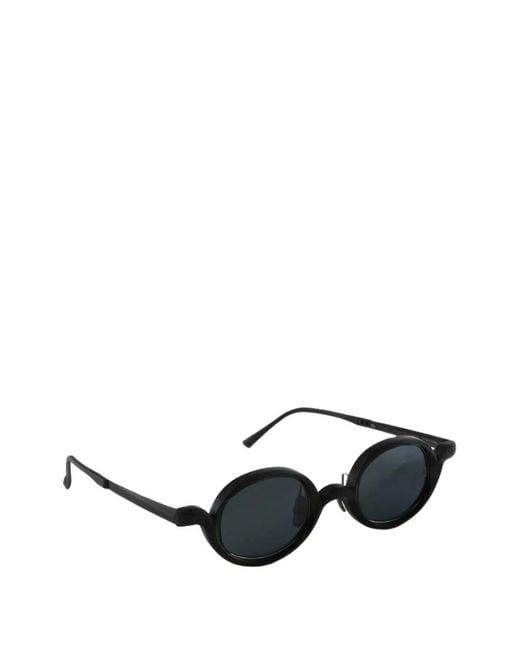 Rigards Black Round-Frame Sunglasses