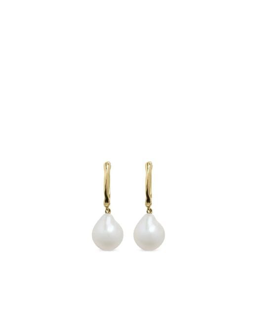 Monica Vinader White 14K Small Baroque Pearl Huggie Earrings