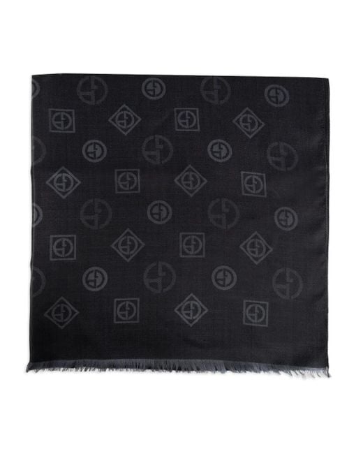 メンズ Giorgio Armani シルクスカーフ Black