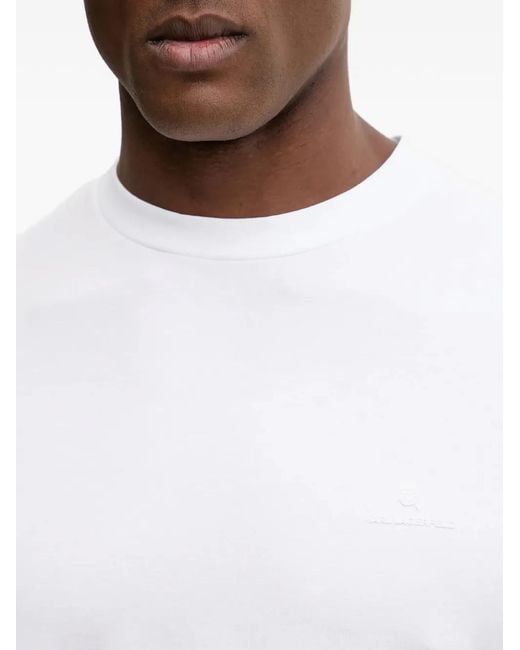 Karl Lagerfeld White Logo-Appliqué T-Shirt for men