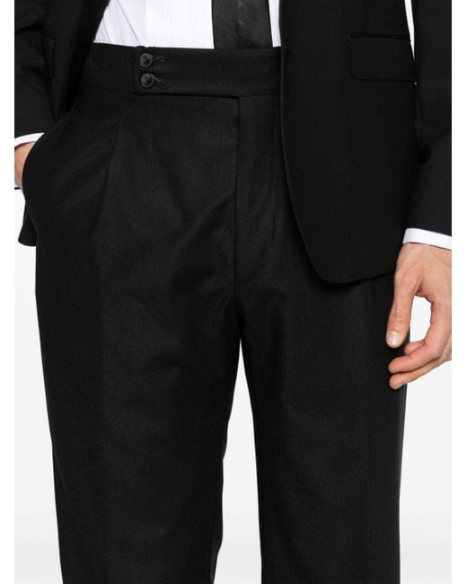 Pantalon de costume à pinces Tagliatore pour homme en coloris Black