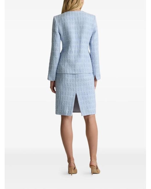 St. John Blue Textured Cotton Jacket