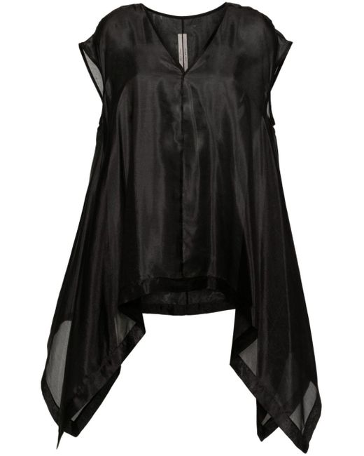 Blusa Faun con cuello en V Rick Owens de color Black