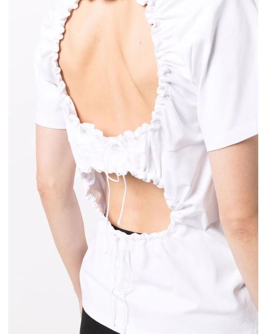 CECILIE BAHNSEN White Cutout-Back T-Shirt