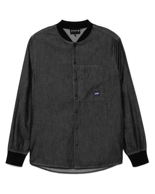 SPORT b. by agnès b. Black Rib-Collar Shirt for men