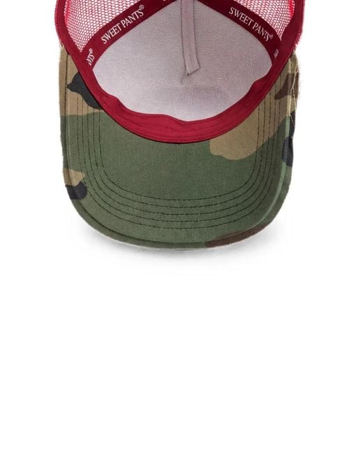 Sweet Pants Red Logo-Patch Mesh-Panel Cap