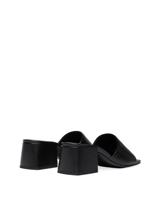 Courreges Black Square Open Toe Sandals