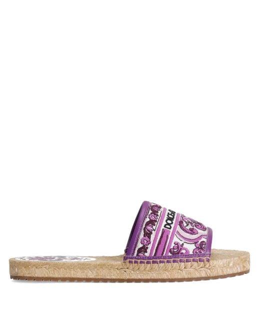 Dolce & Gabbana Pink Espadrilles Mit Maiolica-Print