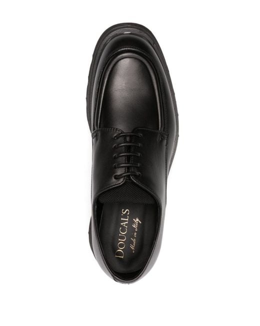 Doucal's Black Lace-up Leather Brogues