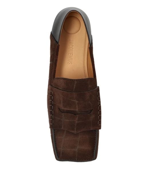 Jacquemus Brown The Carré Suede Loafers for men