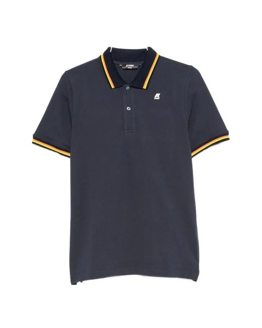 K-Way Blue Logo-Patch Polo Shirt for men