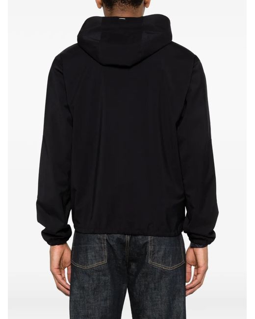 Herno Black Hooded Zip Jacket for men