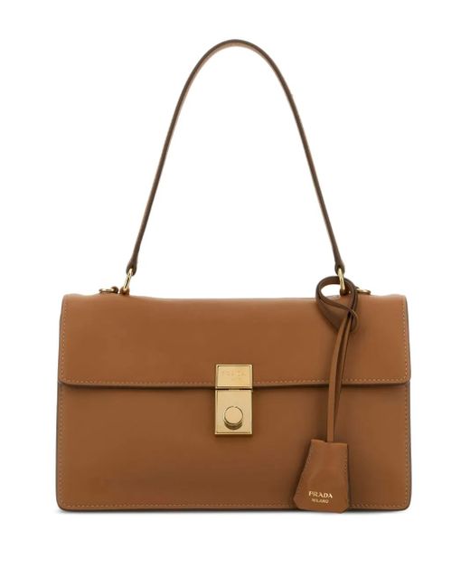 Prada Brown Strukturierte Tote Bag Mit Henkeln
