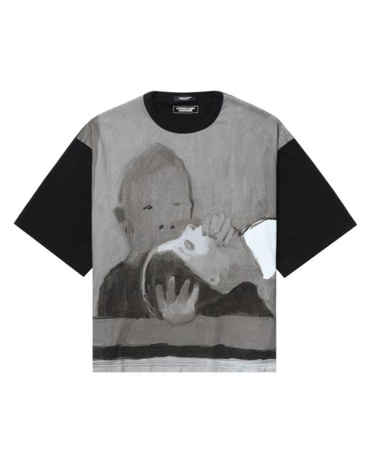 Undercover Black Illustration-print Cotton T-shirt for men
