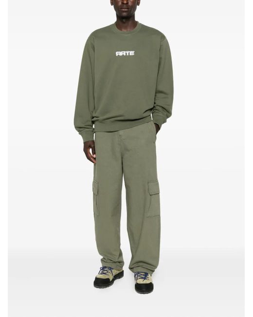 Arte' Green Multiple-Pocket Cargo Pants for men
