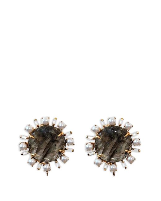 Bounkit Metallic Anya Labradorite Pearl Earrings