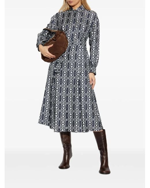Max Mara Gray Esploso Patterned Dress