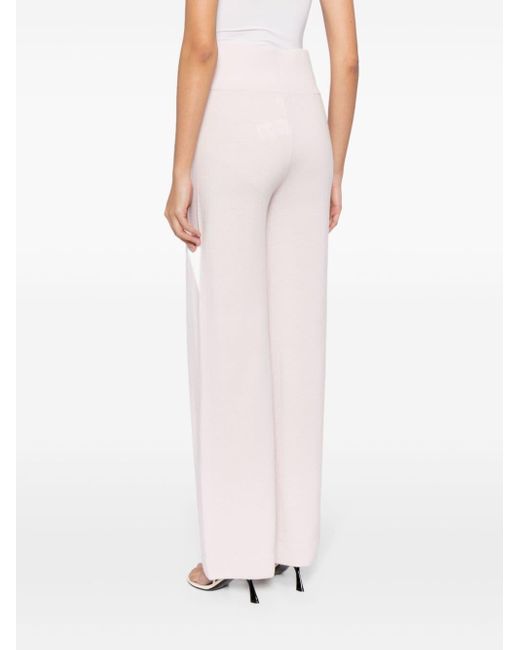 Allude Pink Knitted Straight-leg Trousers