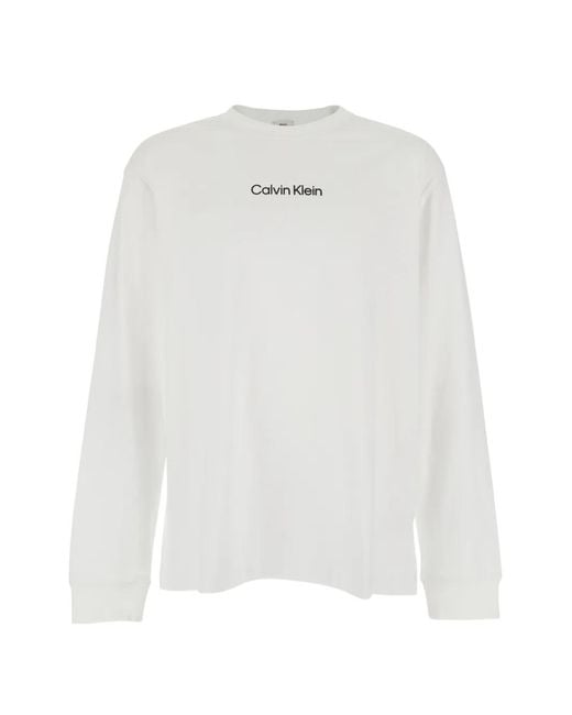 Calvin Klein White Crew Neck T-Shirt Cotton for men