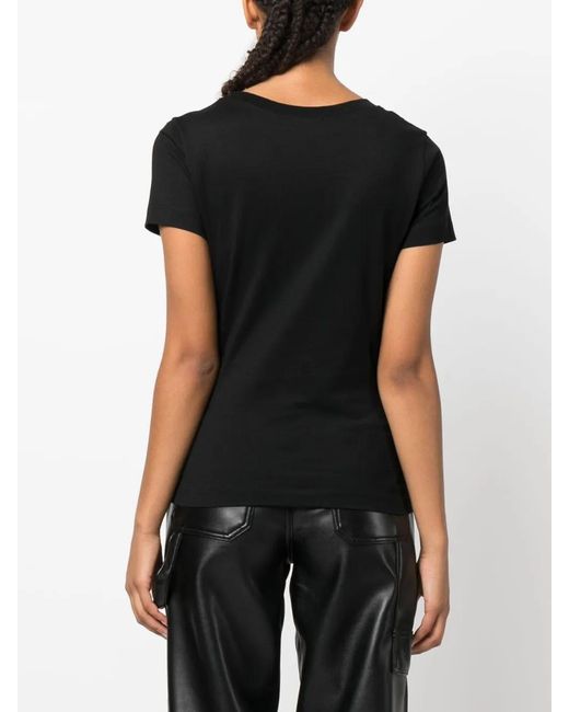 Moschino Black Logo-Print Cotton T-Shirt