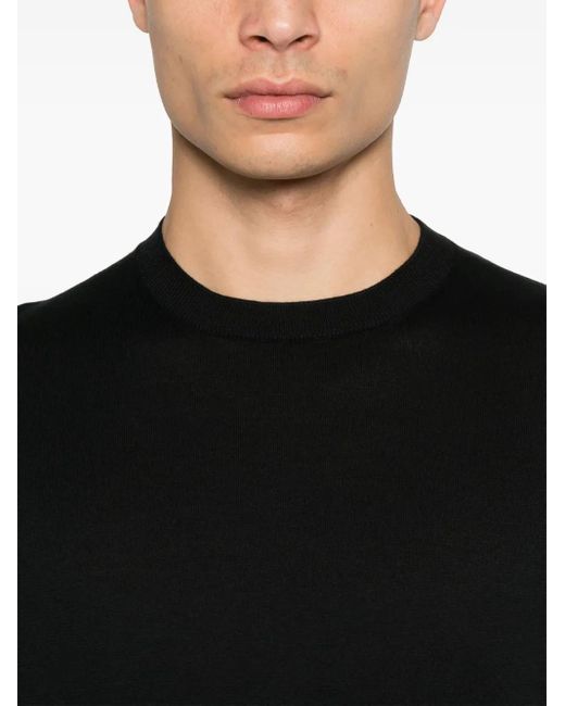 Lardini Black Fine-Knit Sweater for men