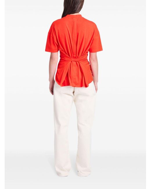 Proenza Schouler Red Tie-fastening Cotton T-shirt