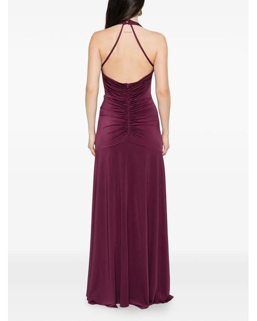 LE_RJTANGE® Purple Ruffled-Detail Maxi Dress